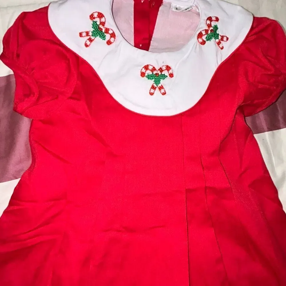 Babeeni candy cane embroidered dress sz 3t